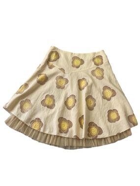 ⸻

AMS Ruffle Tulle A-Line Skirt Yellow Floral Embroidery Romantic Festival Larg